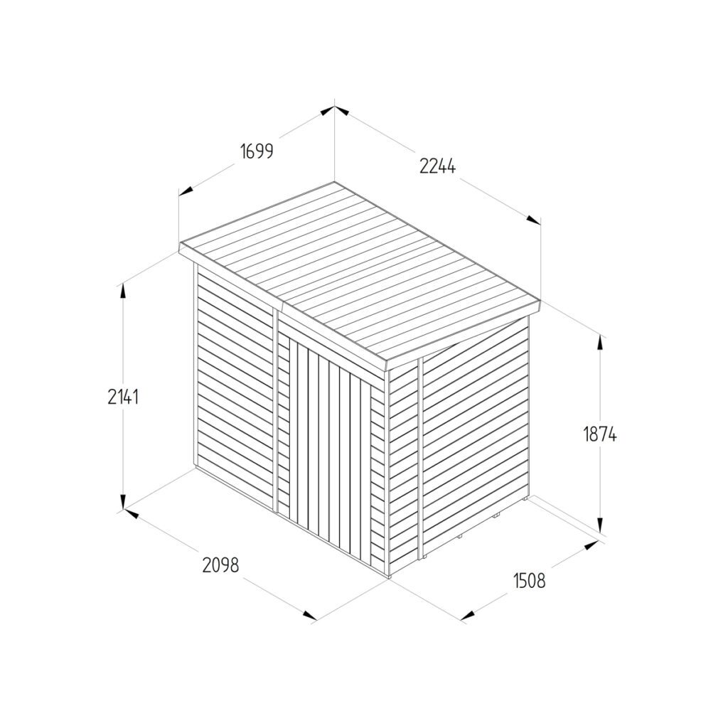 Timberdale 7×5 Pent Shed No Window with Installation 5013053195994 2